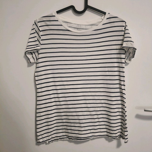 Basics striped T-shirt new, size S, white