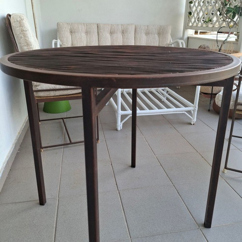 Handmade metal table Wave like new, bronze 80cm