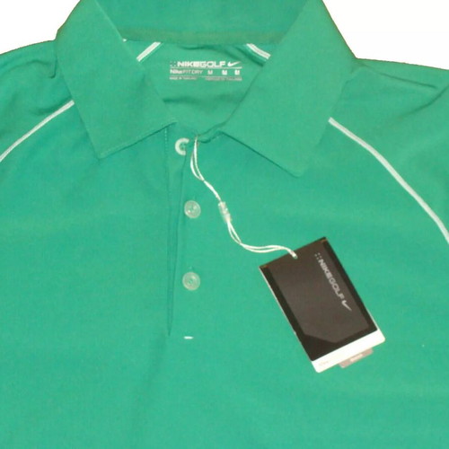 Nike Golf Button Top FitDry Polo Shirt Medium Green NEW