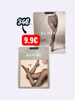 Μαύρα γερμανικά καλσόν Kunert L καινούργια με σχέδια, βαμβάκι