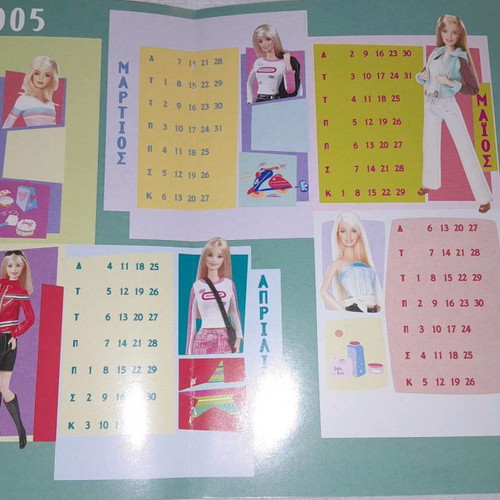 Barbie collectible calendars 2003, 2004, 2005 set of 3 in excellent condition
