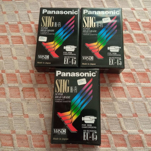 Panasonic SHG Hi-Fi EC-45 VHSC pack of 3 new