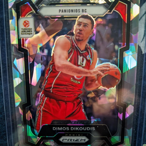 Panini Prizm EuroLeague Basketball Card Dimos Dikoudis cracked ice no 191 Panionios new