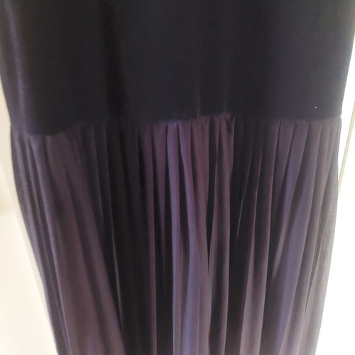 Italian cocktail dress with velvet and chiffon, sleeveless, black