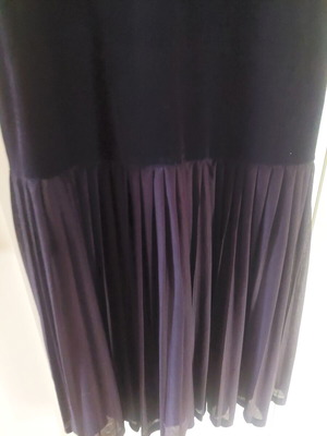 Italian cocktail dress with velvet and chiffon, sleeveless, black