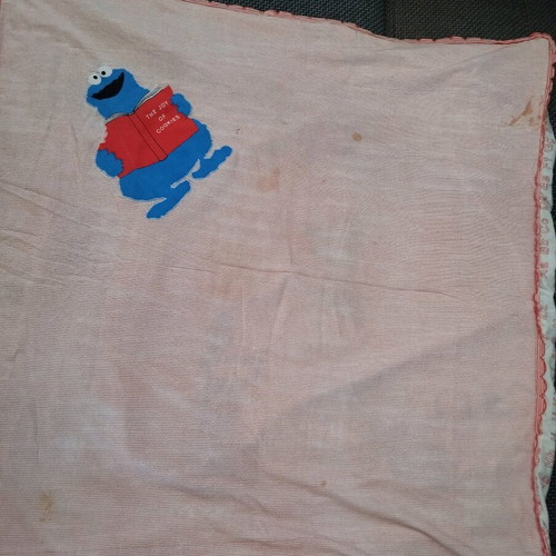 Sesame Street vintage pillowcase and blanket used