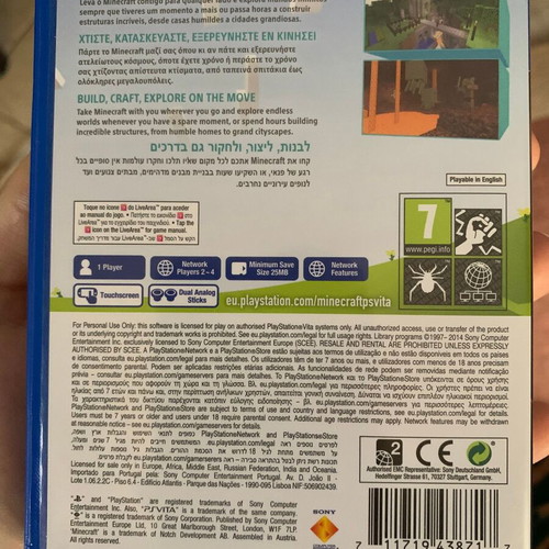 Minecraft PlayStation Vita Edition game used, adventure