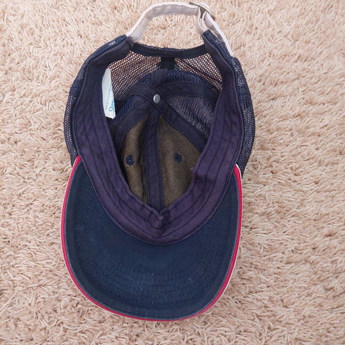 Champion cap used for teenager, adjustable, white and blue