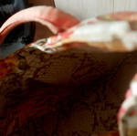 Handbag with flower pattern like new
