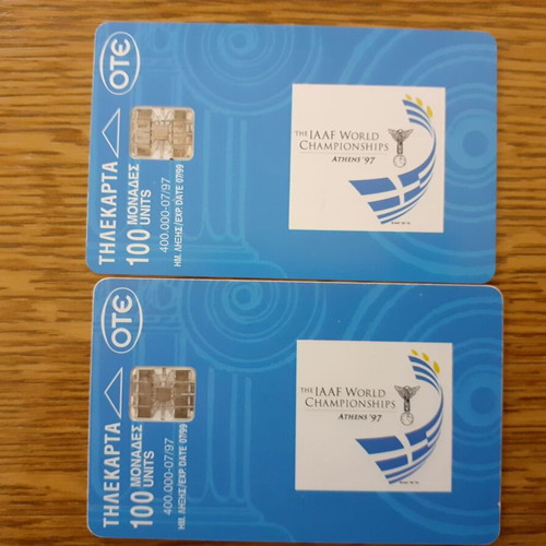 Phone cards The IAAF World Championships Athens '97 pack of 2