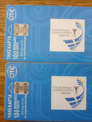 Phone cards The IAAF World Championships Athens '97 pack of 2