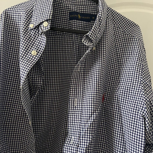 Ralph Lauren shirt size M blue and white checkered like new