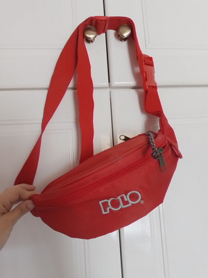 Polo banana bag used, red, medium size