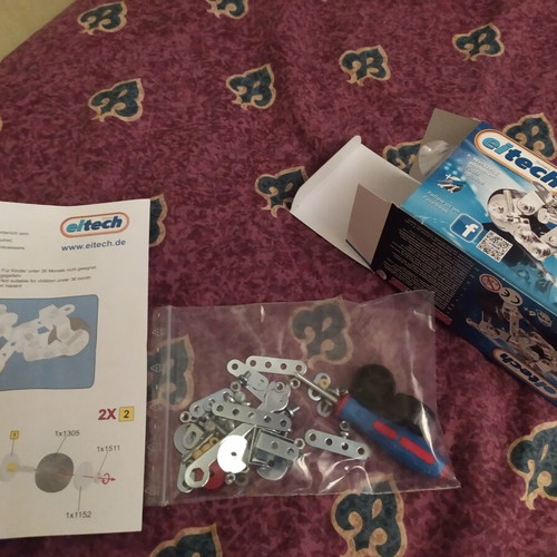 Eitech Mini Metal Motorcycle Construction Toy new, 59 pieces