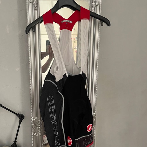 Castelli Rosso Corsa Bib Medium, like new, black red
