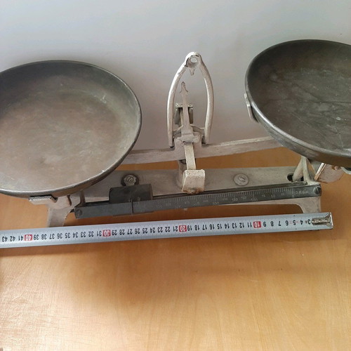 Antique scale with bronze pans used
