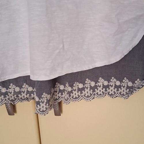 Esante women's long-sleeve blouse new, white and blue, size XL