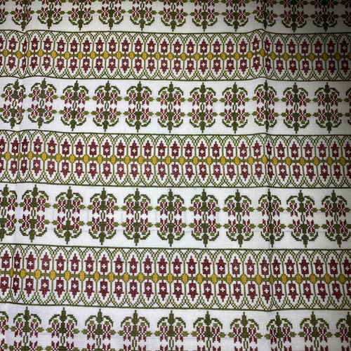 Set of 2 vintage handmade embroidered table runners with fringes