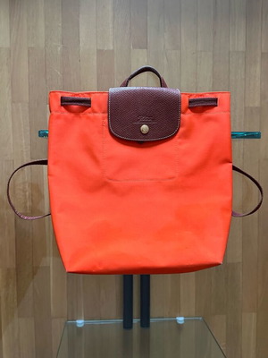Longchamp Le Pliage small backpack orange like new