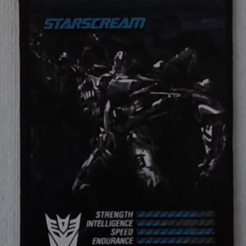 Transformers Starscream card No2 with stats