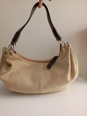 Italian Suede Shoulder Bag like new, beige