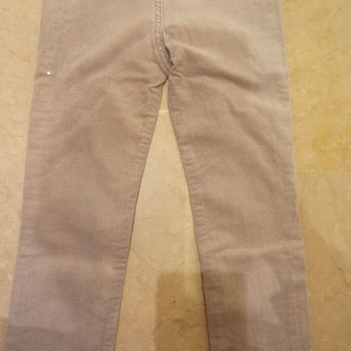 Girls' corduroy pants 3-4 years gray like new with silver thread