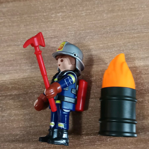 Playmobil Firefighter with Fire like new