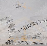  Παραλληλόγραμμο υφαντό τραπεζομάντηλο με κέντημα στο βελονάκι και λουλουδάκια σε μουσταρδι χρώμα, διαστάσεων 1,70χ1,70