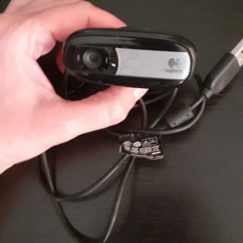 Logitech USB camera and clip microphone used
