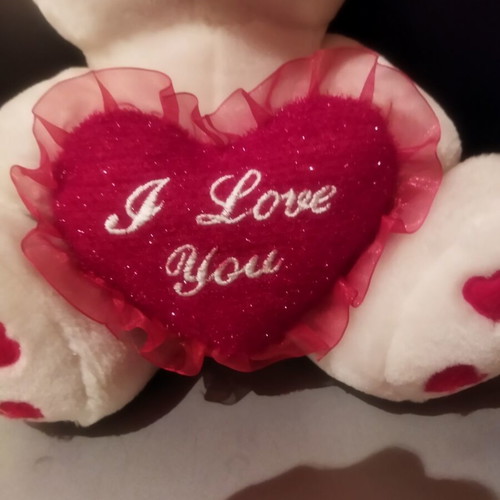 Plush teddy bear with heart