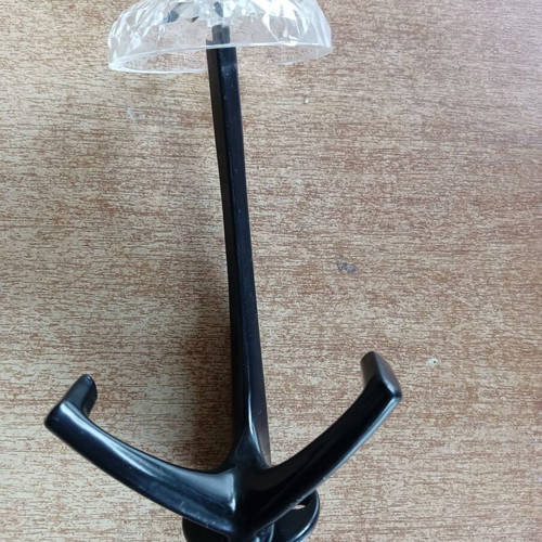 Decorative white hanger with transparent plastic and metal base, pack of 12