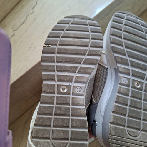 Attrattivo sneakers used, gray and turquoise, size 38