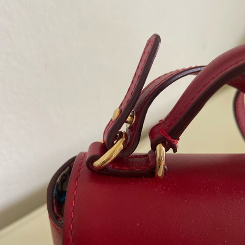 Dolce Gabbana Mini Sicily bag 100% leather burgundy new