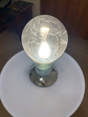 Table lamp used, globe-shaped with touch switch