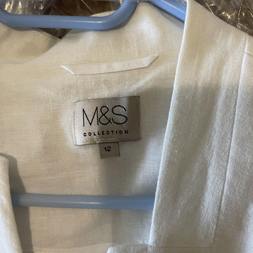 Marks & Spencer linen jacket, white, size L