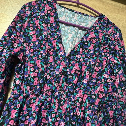 Floral dress with slit and buttons on chest, like new
