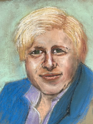 Portrait painting of a woman pastel on cardboard used
