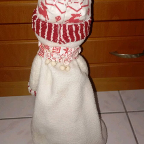 Christmas fabric snowman doll like new