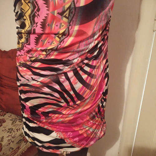 Draped dress used, size M, multicolored