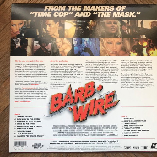 Laserdisc Barb - Wire with Pamela Anderson Lee like new