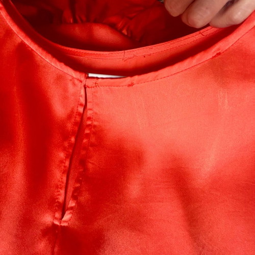 Zoya coral satin dress like new, size S