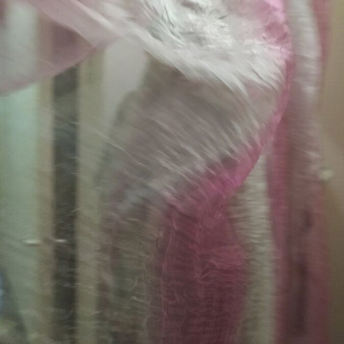Curtain 200x280 semi-transparent organza style purple pink silver like new