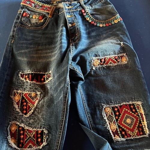Desigual women's jeans like new, multicolor