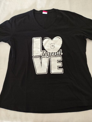 Olympiakos Ladies T-shirt like new, black with metallic silver design