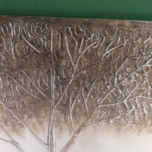 Canvas painting with tree theme used