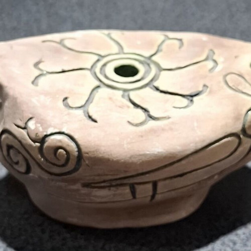 Handmade Clay Lamp decorative replica of Late Antiquity, like new