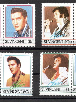 ELVIS PRISLEY COMMEM. STAMPS ST VINCENT SET OF 4 PAIR MNH