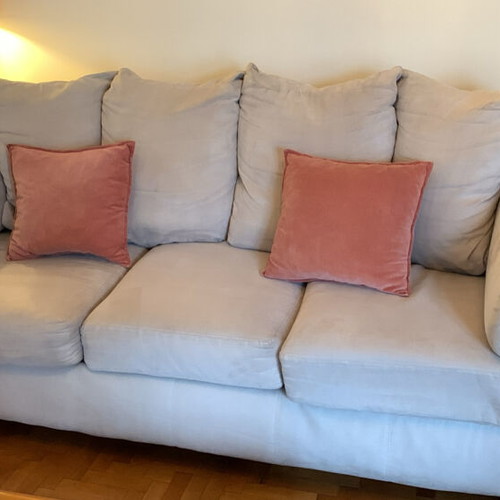 Three-seater sofa beige used, very comfortable
