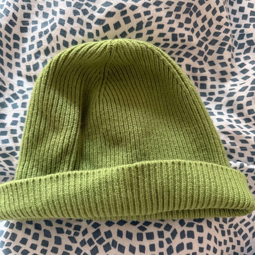Knitted hat used, light green
