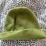Knitted hat used, light green